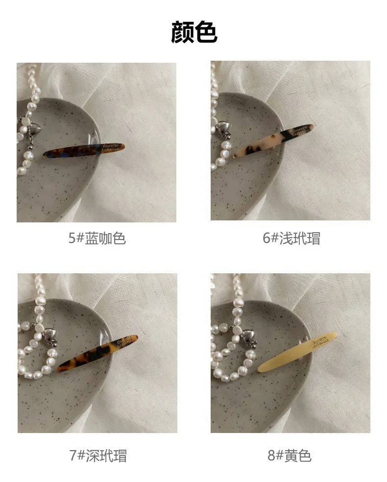 2 Stück/Set Acetat-Haarspangen Mädchen Mode Ovale Geometrische Haarklammern Seitenspangen Haarnadeln Haaraccessoires für Frauen – Detail 3