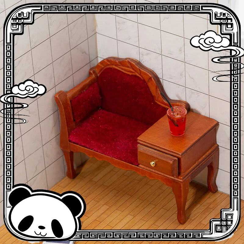 

Miniature Living Room Furniture With Drawer Cabinet Decorative Accessories For Dollhouse 1:12 Scale Sofa And Tea Table