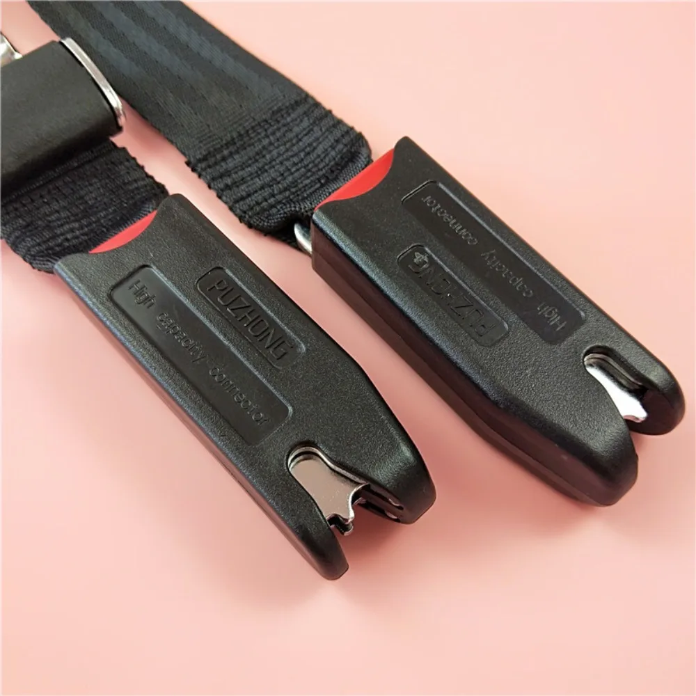 Adjustable Car Child Safety Seat Belt 2-point Strap Universal Seat Fixing Band Isofix/Latch Black Interface Connection Strap