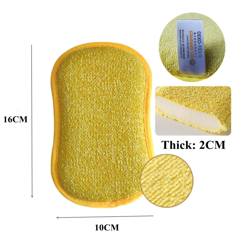 BEAR FAMILY 5/10pcs Household Magic Sponge Kitchen Cleaning Brush Microfiber Scrub Sponges for Dishwashing Kitchen Accessories