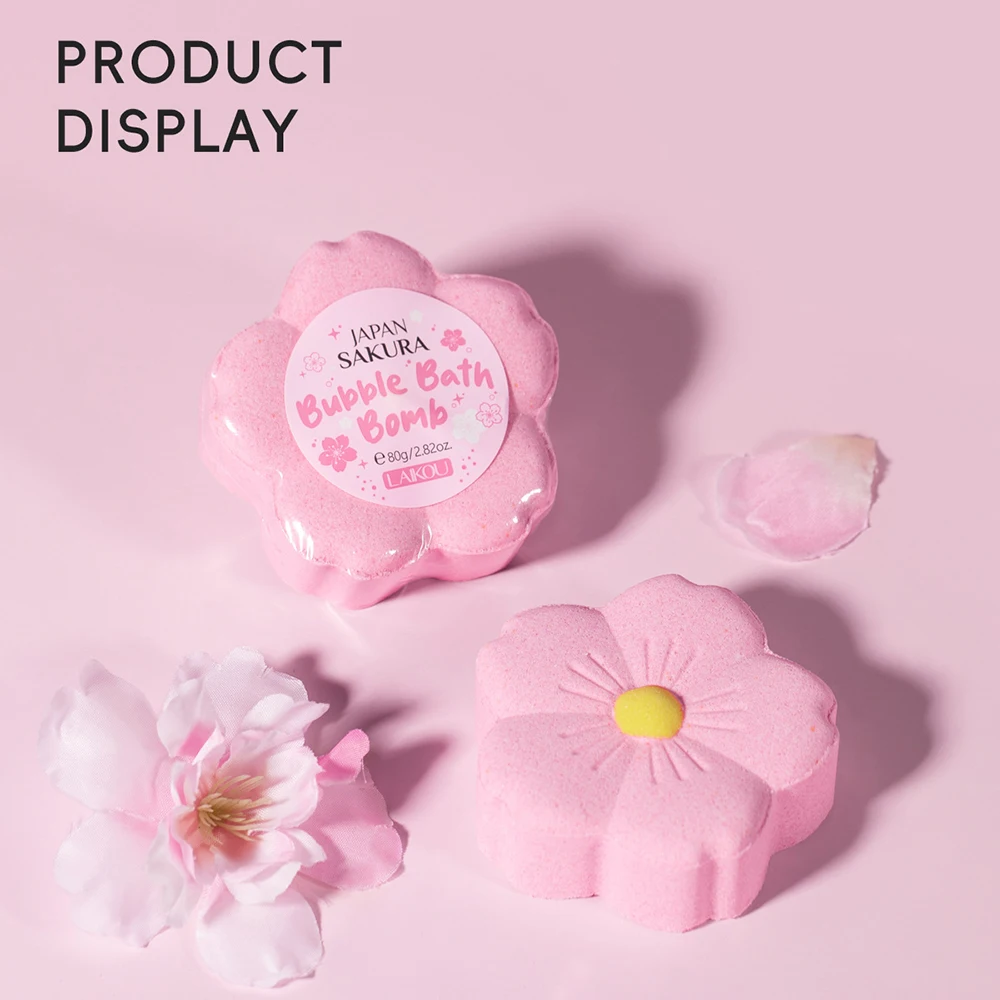 

Ароматизированный шипучий спа-шар LAIKOU с экстрактом вишни, увлажняющий шарик для ванны для ухода за телом, глубоко очищающий ароматический шипучий шар 80 г