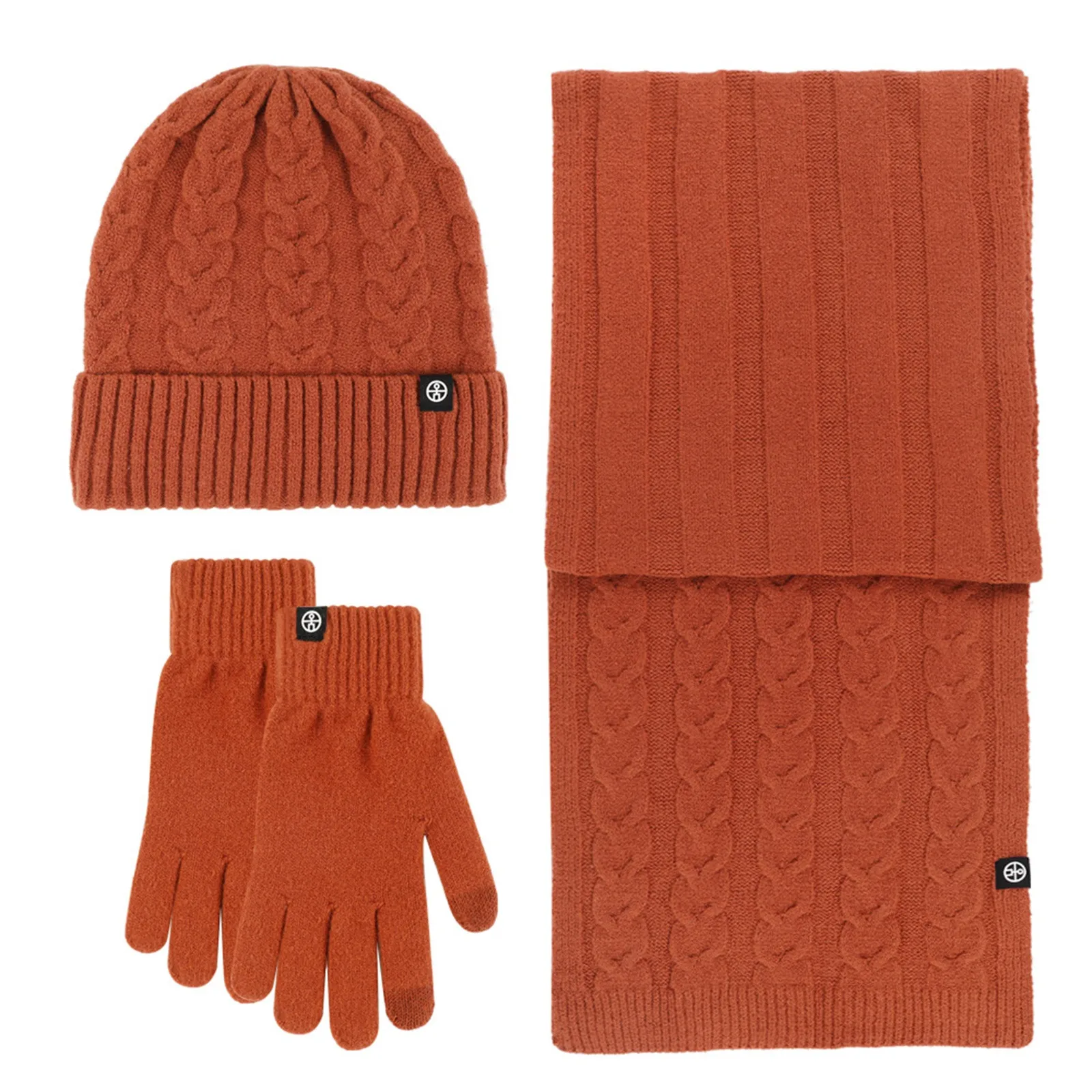 Mütze, Schal, Handschuhe, 3-teilig, für Erwachsene, warme Mütze, Schal, 3-teiliges Set, Winter, Outdoor, Reiten, Strickmütze, Schal, Handschuhe, 3-teiliges Set