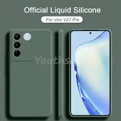 For vivo V27 Pro Case Silicone Liquid Original Cover vivo V27 Pro V27e Cover TPU Protector Case vivo V27 Pro Case