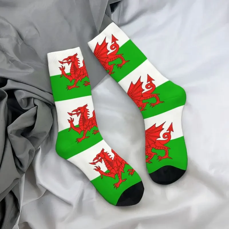 Impressão 3D Welsh Red Dragon Basketball Sports Socks para homens e mulheres, moda quente, bandeira da Inglaterra, Y2K