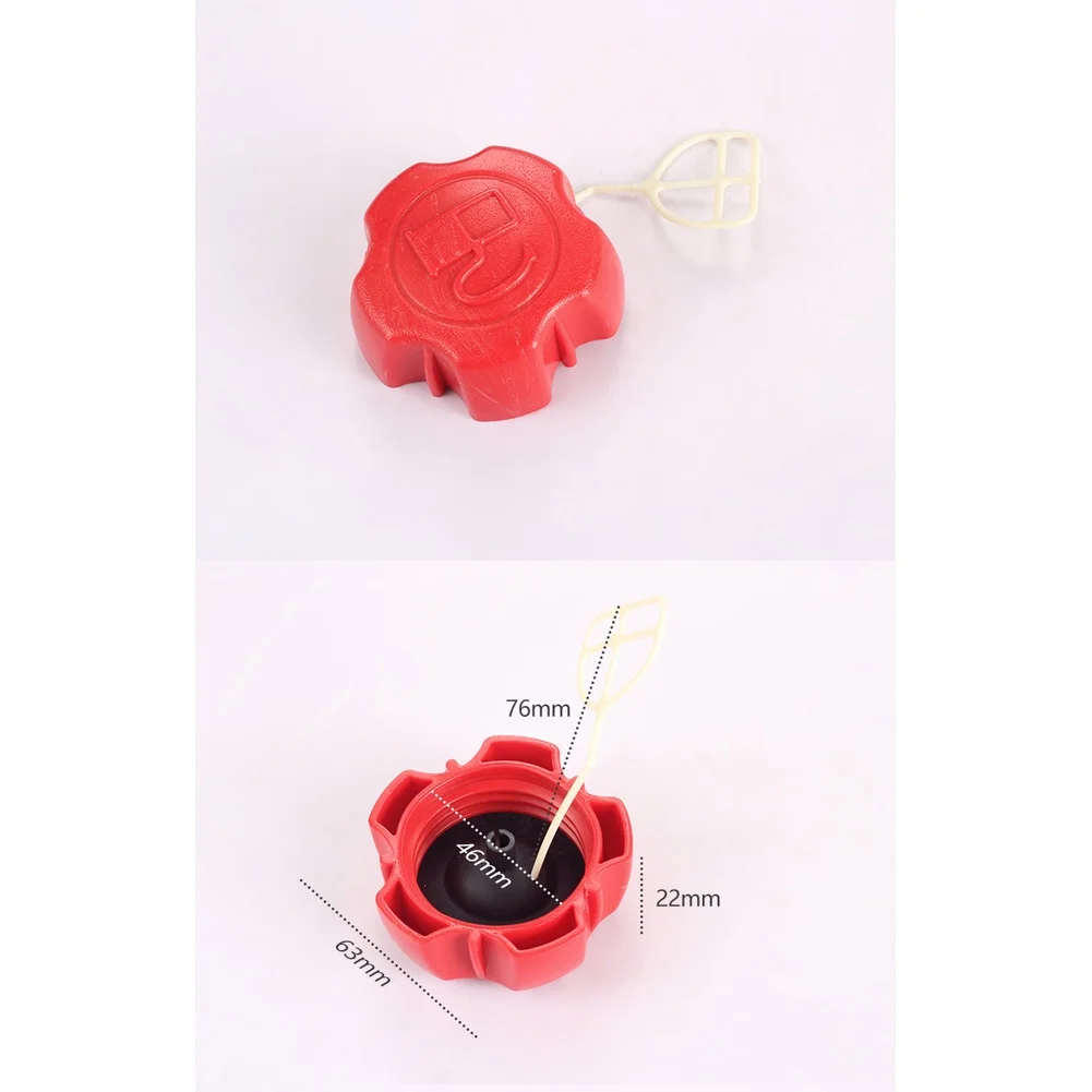 Red Lawn Mower Fuel Tank Cap 76x46x22mm Replacement For FX RM1630 Models Lightweight Plastic Gas Can Cover