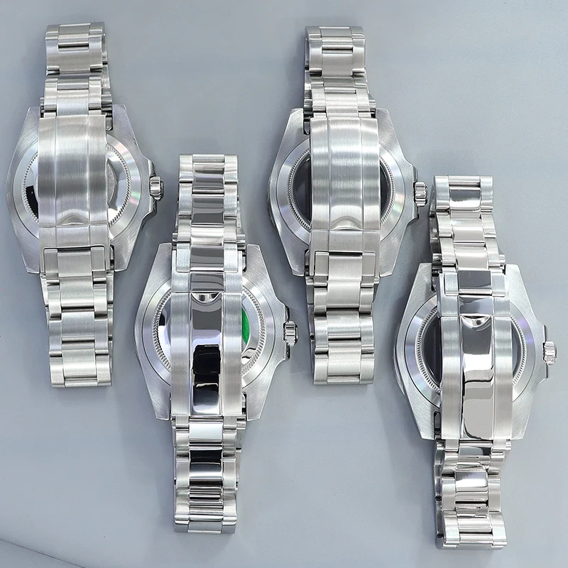 40mm nh35 acessórios de relógio gmt caso pulseiras safira caber seiko nh35 nh36 4r36 8205 2824 movimento caso relógio para gmt mestre