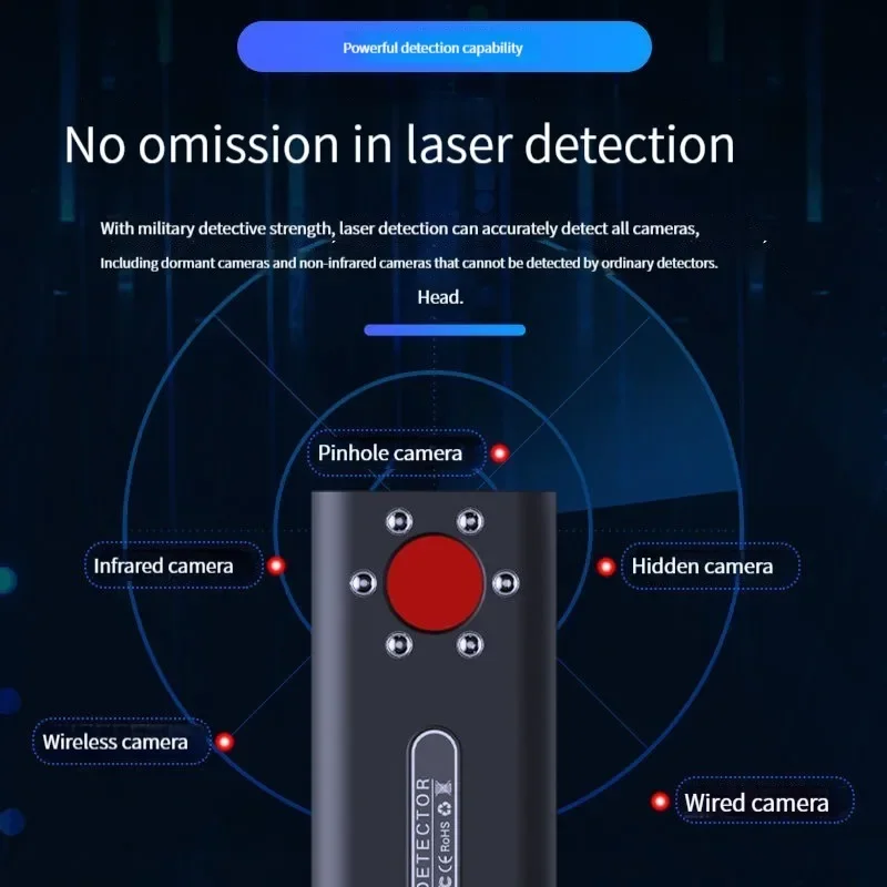 

Hidden Camera Finder Anti Spy Mini Bug Detector Wireless Signal GSM GPS Tracker Device Privacy Blocker Radio Scanner Spy Gadgets