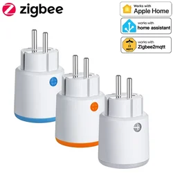 Homekit  Smart Tuya Zigbee Power Plug 16A EU Outlet 3680W Meter Remote Control Work With Zigbee2mqttt