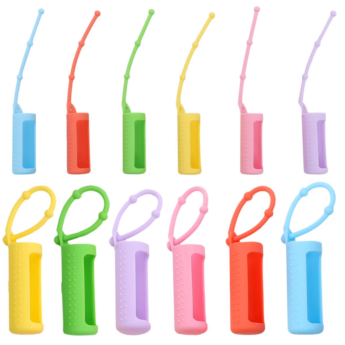 Étui porte-clés en silicone pour huile essentielle, manchon porte-bouteille, rouleau de parfum, couvercle de bouteille, boucle de face, voyage