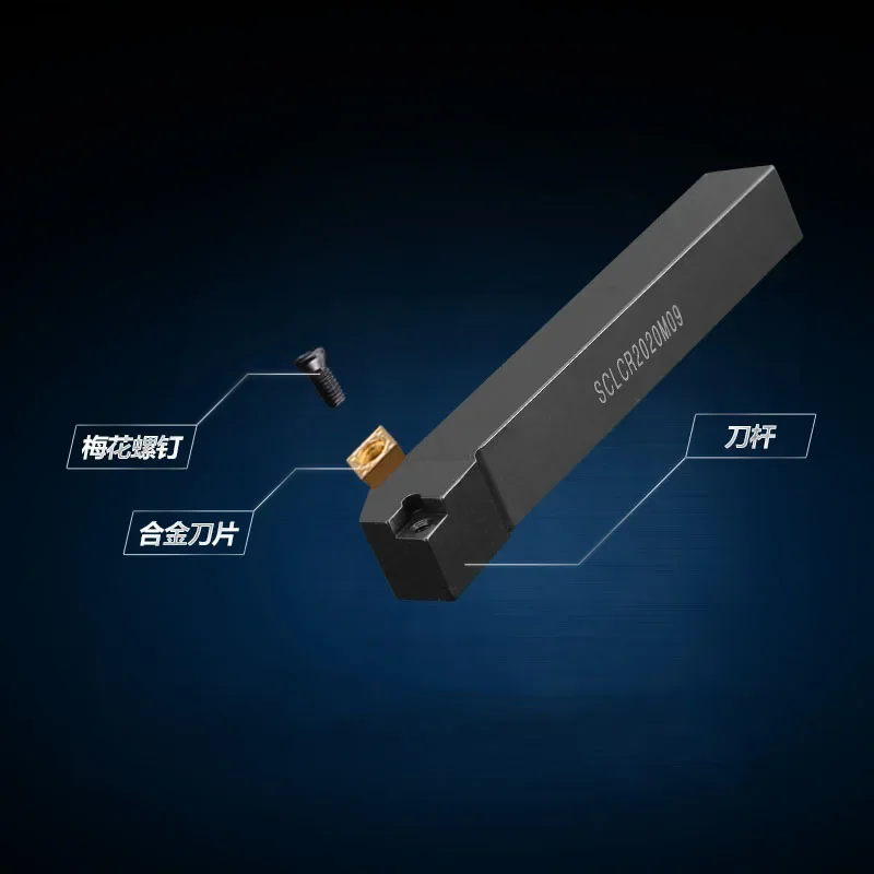 1 Buah SCLCR0808F06 SCLCR1010H06 SCLCR1212H06 SCLCR1616H06 SCLCR2020K09 Pemotong Bubut CNC Tempat Alat Putar Eksternal Sisipan CCMT