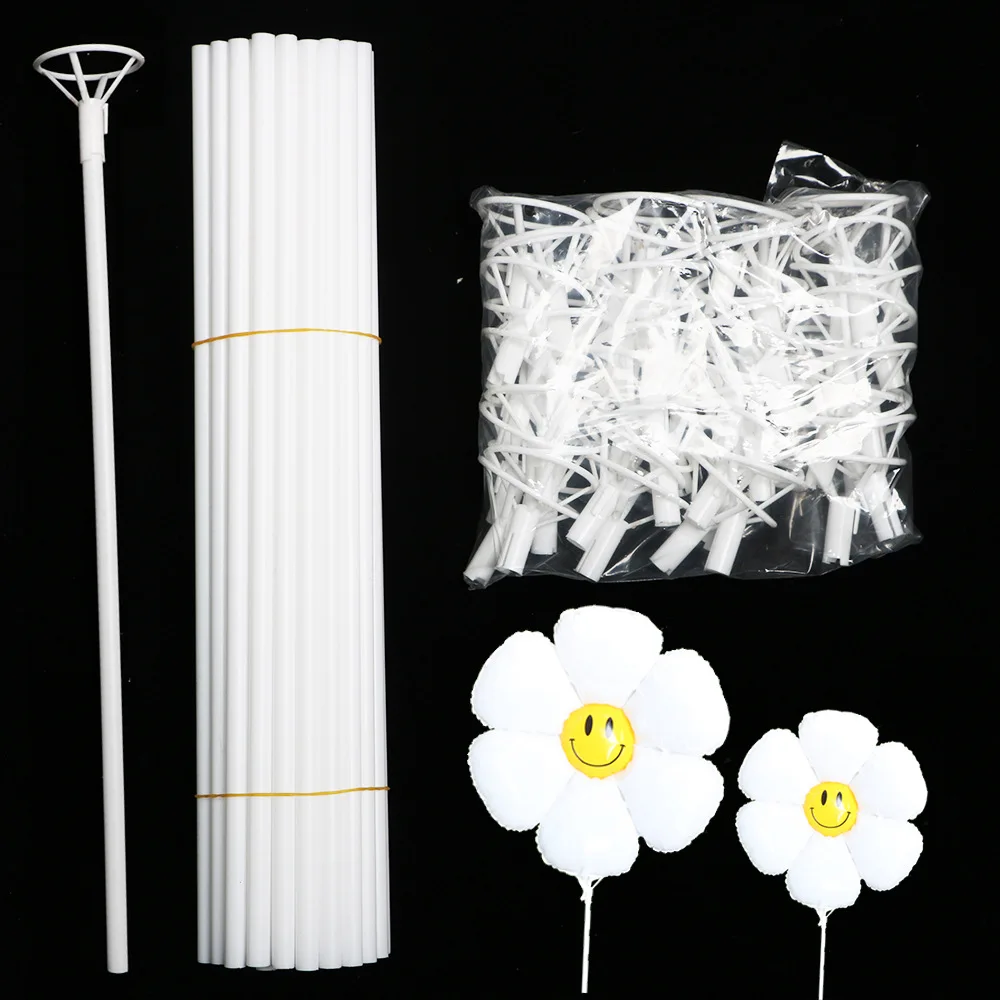 10/30/50PCS 40CM White Clear Balloon Holder Stick Stand for LED Bobo Balloons Sticks Birthday Wedding Anniversary Party Supplies