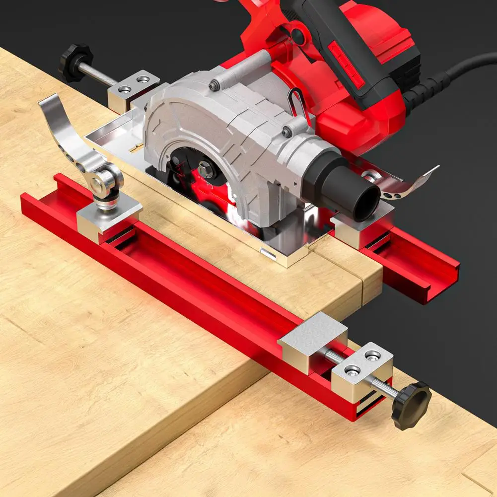 

DIY Cutting Tool Adjustable Circular Saw Guide Rail, Aluminum Alloy Double Locking Design Cutting Track for Woodworking