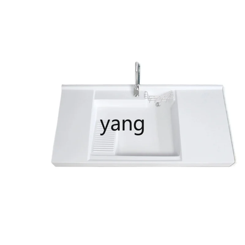 

LH laundry pool basin balcony with rubbing high and low basin quartz stone missing corner laundry cabinet