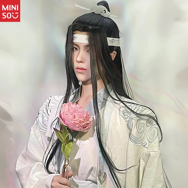 

Lan Zhan Cos Накладные волосы Демон Дао Патриарх Древний костюм Герой Lan Forget Прямые волосы Воздушная челка Универсальный капюшон из комиксов