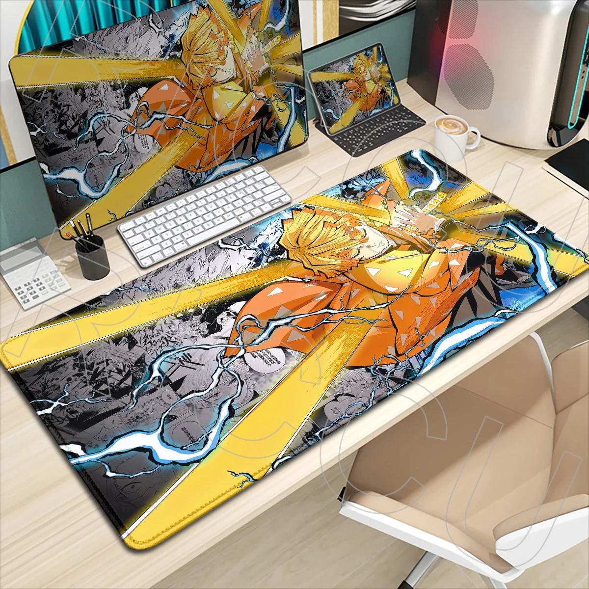 XXL HD printing Gaming Keyboard Pads Demon Slayer Mouse Pad comic Desk mat Cartoon Aesthetics Mousepad Pc Accessories Anime Mats view 3