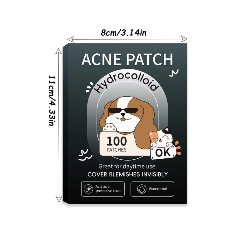 แผ่นแปะสิวรูปแมว 100 ชิ้น แผ่นแปะสิวไฮโดรคอลลอยด์หลากสีสัน แผ่นแปะสิวน่ารัก ดูดซับดีเยี่ยม บำรุงผิวหน้า