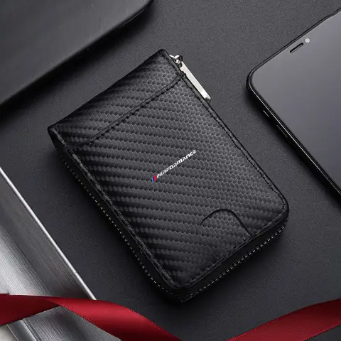 BMW M 퍼포먼스 E46 E90 E60 F10 E39 F30 E36 F20 E91 E30 G30 E53 F31 G20용 자동차 가죽 남성 지갑 카드 티켓 수납 가방