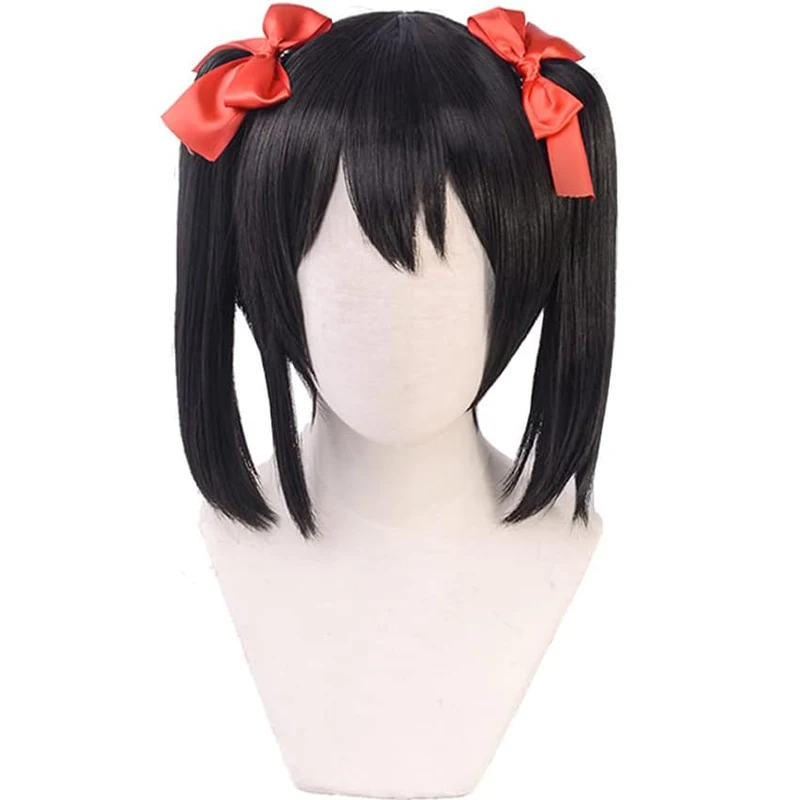 

Anime LoveLive! Love Live Nico Yazawa Niko Short Black Ponytail Heat Resistant Hair Cosplay Costume Wigs