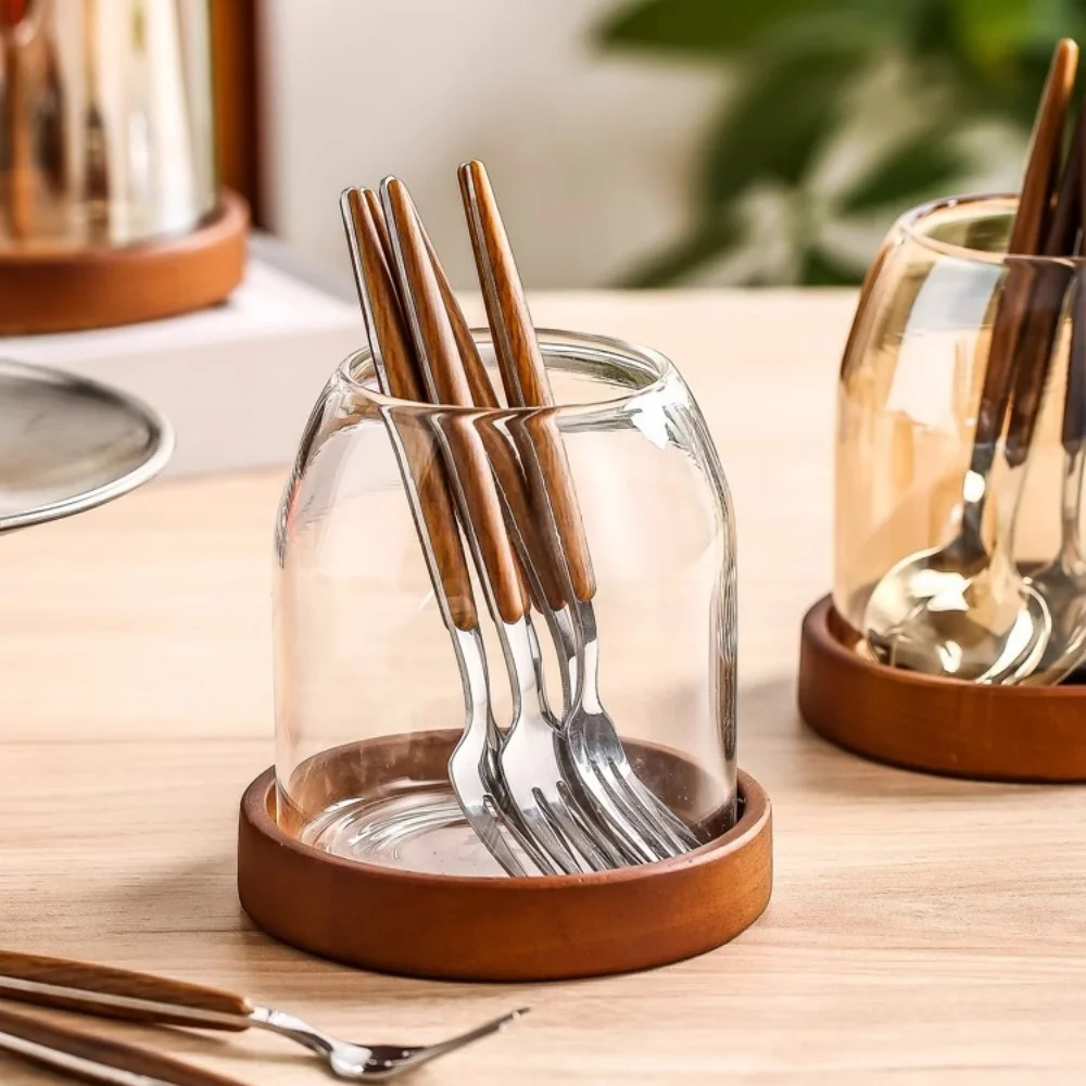 High-grade Fruit Fork Cake Dessert Small Fork Household High-end Creative Fruit Stick Storage Jar Set