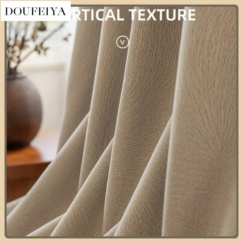 

Fashion Beige Chenille Luxury Curtains for Living Room Bedroom Dining Blackout Fireworks Elegant Embroidered Window Tulle Decor