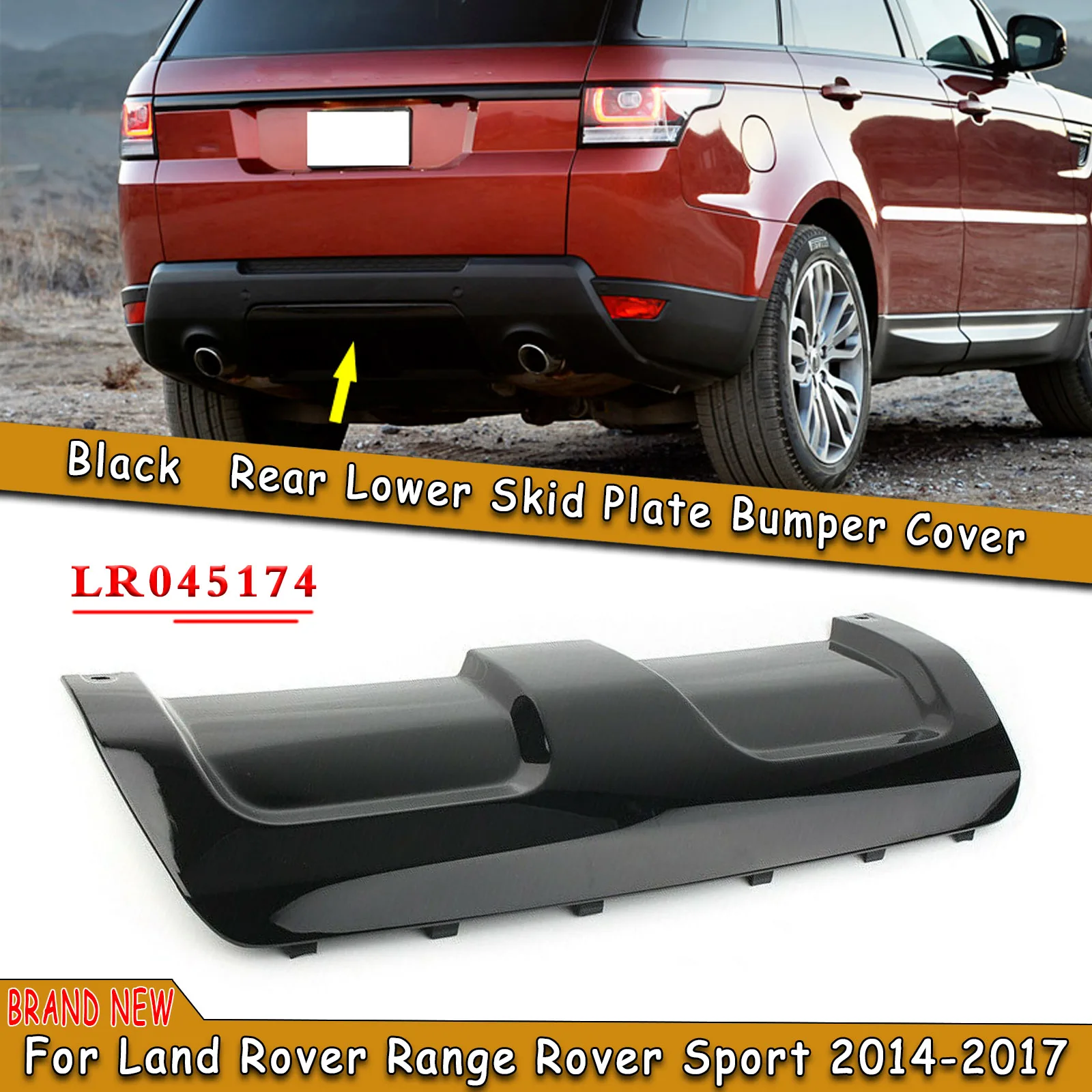 Car Front Rear Guard Panel Spoiler Bumper Skid Cover Hook Splitter For Land Rover Range Rover Sport 2014-2017 LR095427