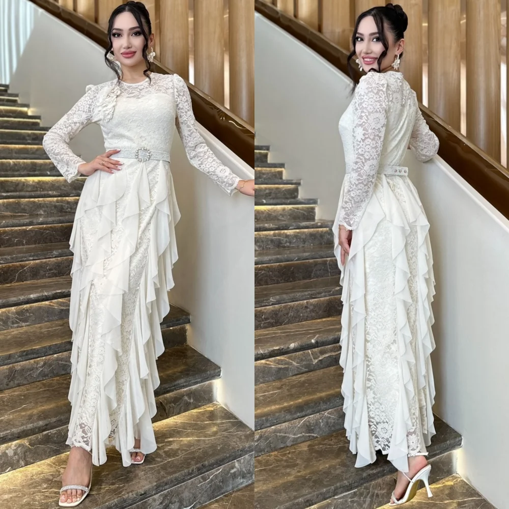 

Customized Intricate Matching Jersey Sash Pleat A-line Scoop Neck Midi Dresses Bespoke Occasion Casual