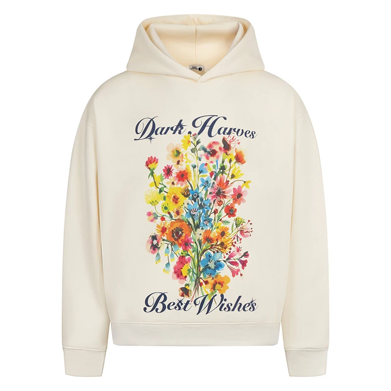 

Autumn Mens Pullover Hoodies Hip Hop Vintage Floral Print Tracksuit 2025 Streetwear Harajuku Casual Fashion Hooded Sweatshirts