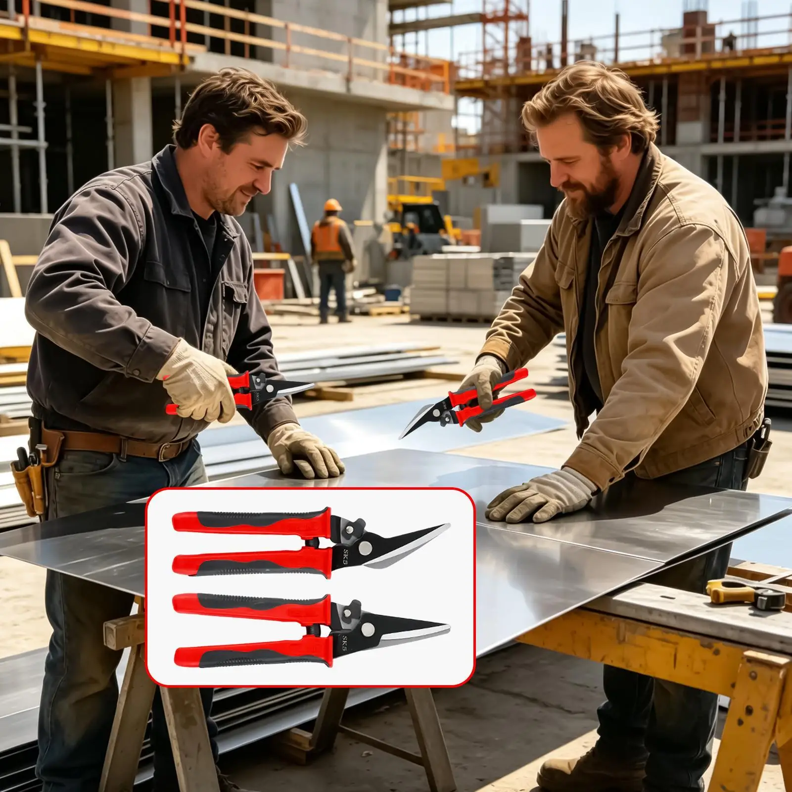 Industrial Tin Snip Aviation Shears Heavy Duty Metal Sheet Cutter for Aluminum Ceiling Roofing Duct Wire Mesh Cutting