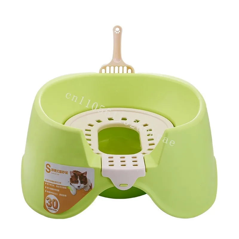 

New pet cat litter box PP material to prevent splashing small pet household toilet