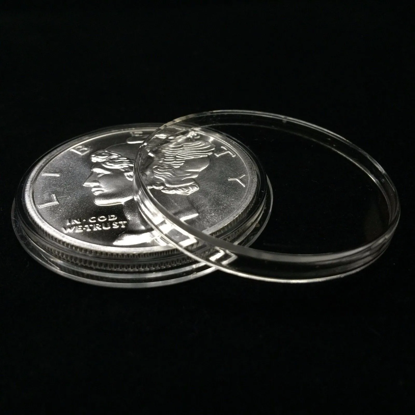 50 coin holders 39mm direct fit coin capsules for 1 OZ SILVER OR COPPER ROUNDS
