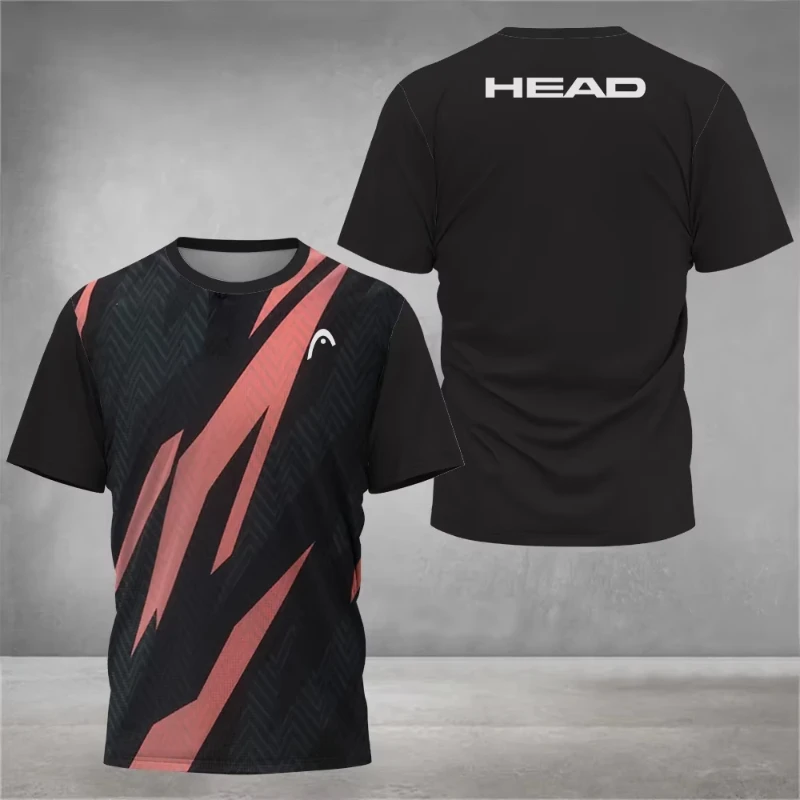 24 Head Sports Men\'s T-Shirt Men\'s Fashion Sportswear Short Sleeve Strip 3d Printed T-Shirt Outdoor Tennis Badminton T-Shirt Men