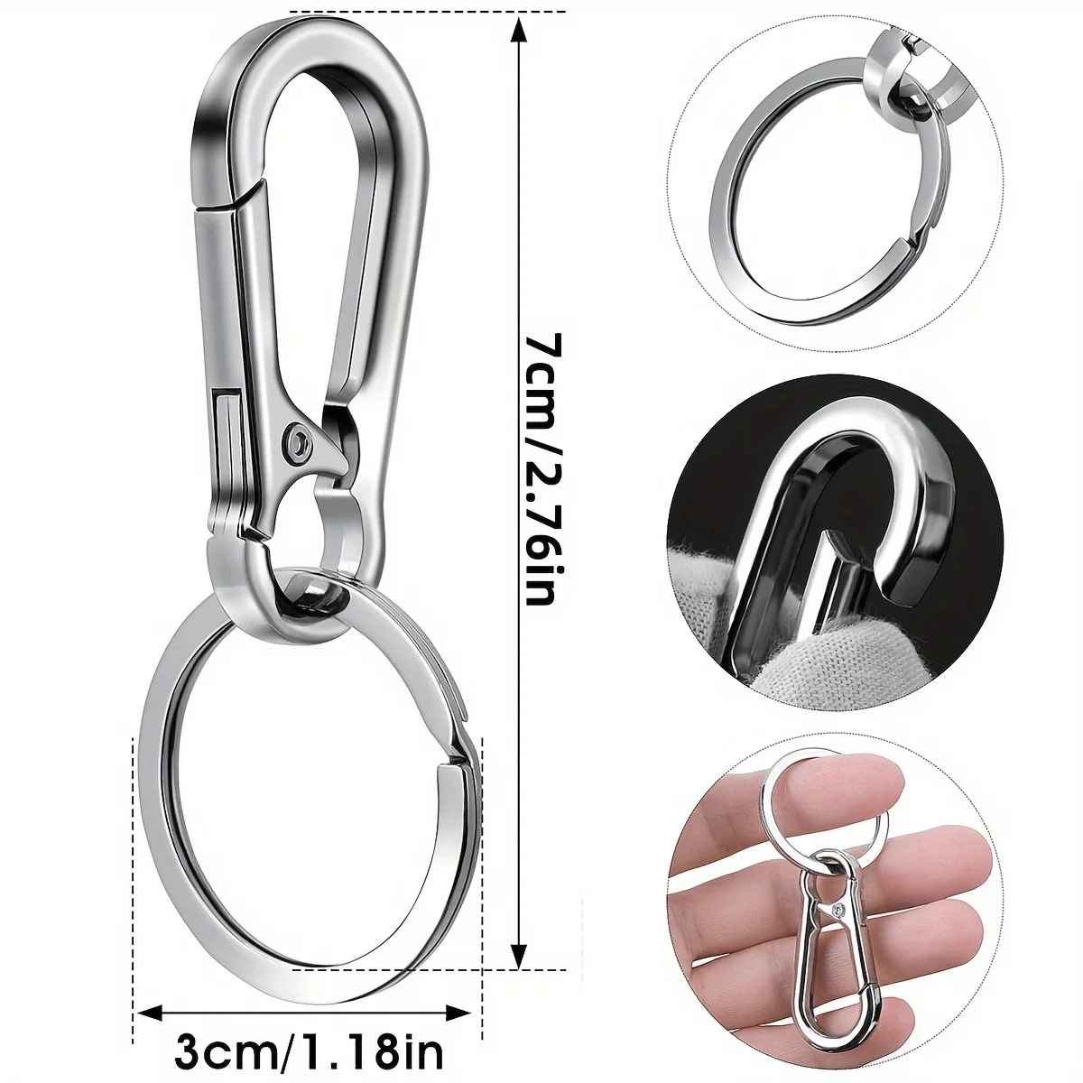 For Car Keys Finder 10 Pcs Carabiner Clip Metal Keychain Carabiner Shape Key Ring Keyring Key Holder Clips Hook Holder Organizer