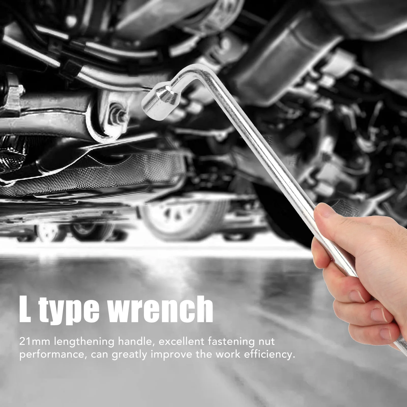 

21mm Car Spare Tire Lug Wrench 21mm Car Spare Tire Lug Wrench L Type Hex Key Slotted End Socket Lug Wrench for Car