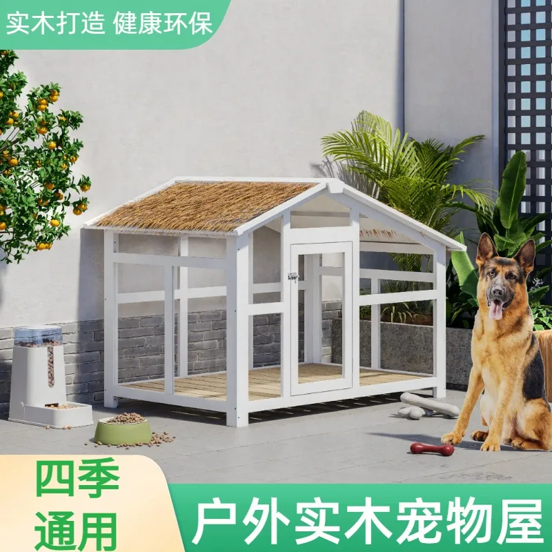 

Outdoor Pet House All Seasons Wooden Outdoor Kennel Rainproof Dog Cage Dog House Sunscreen Small Medium Large Kennel