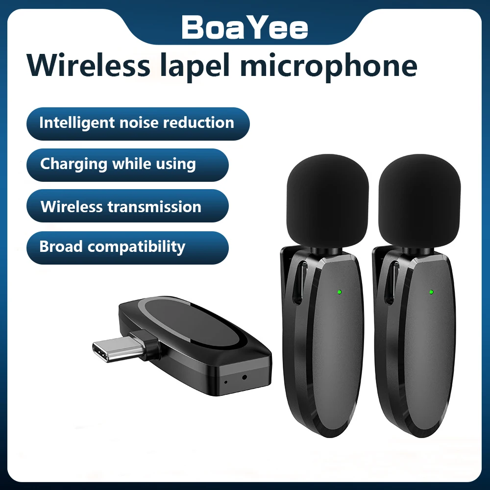 

Wireless Lavalier Microphone For iPhone Android 2.4GHZ Portable Mini Audio Video Recording MIC Live Broadcast Microfone