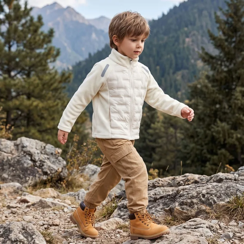 Jungen Mädchen Dicke Jacken Winter Kinder Gefütterte Fleece Warme Mäntel Kinder Kapuzen-Baumwoll-Oberbekleidung Kinderkleidung Kaschmirmantel – Detail 8