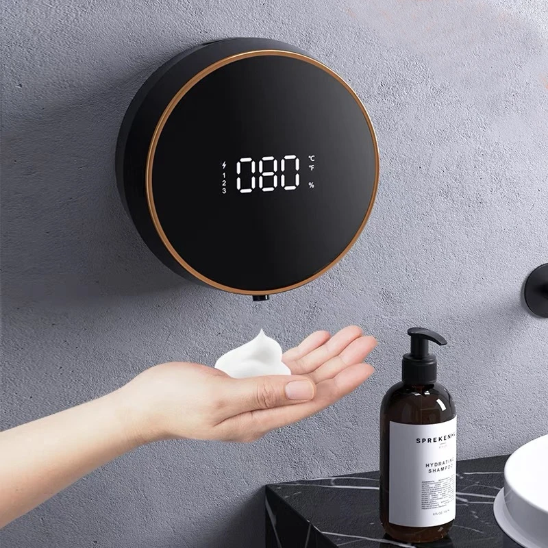 

Liquid Soap Dispensers Wall Mounted Bathroom Kitchen Sensor Non-contact Temperature USB Waterproof Foam Automatic Soap Dispenser