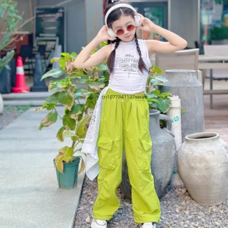 Children's Dance Costume Vest Work Pants Two-piece Set Jazz Dance Hip-hop Dance Costume Children's Street Dance Costume Set