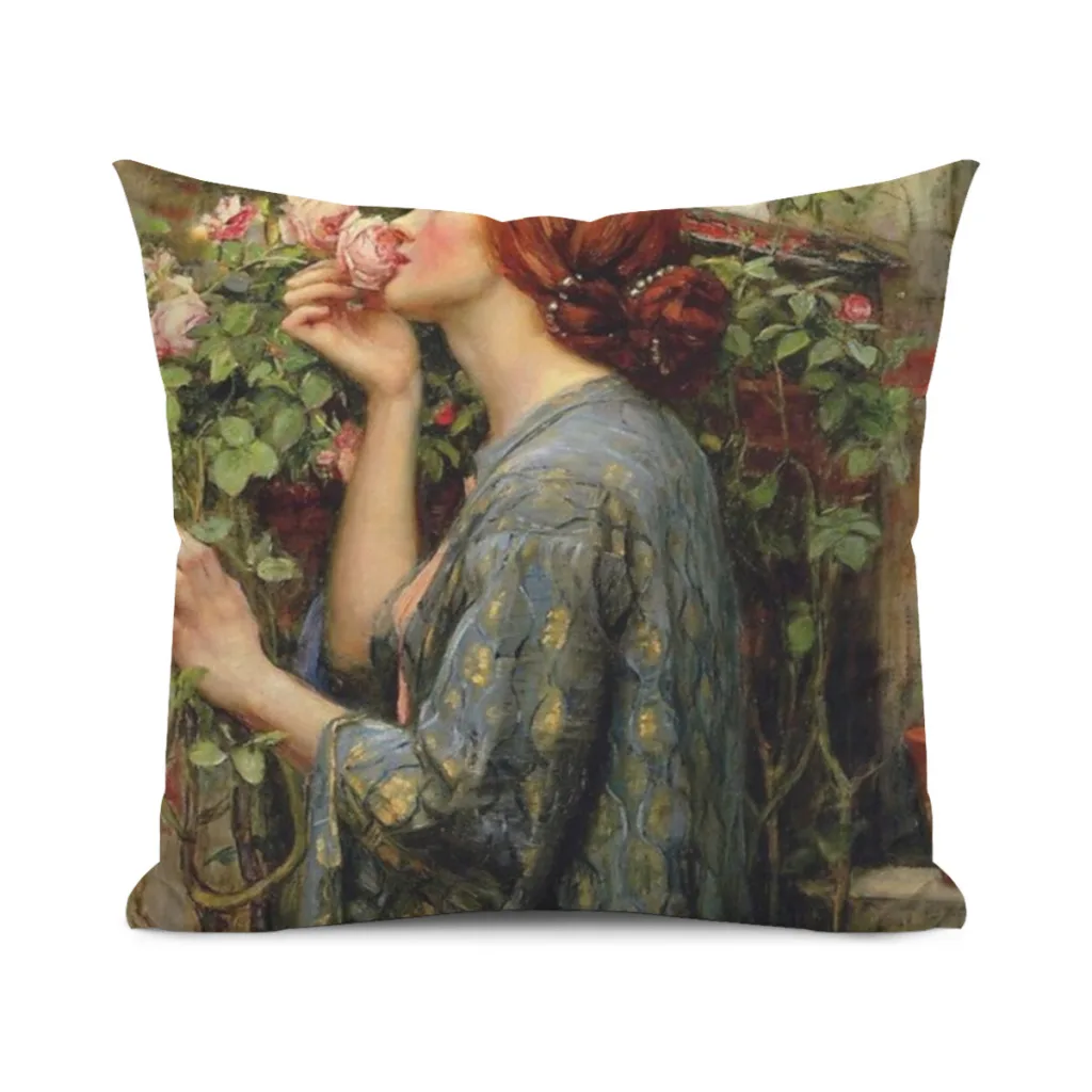 The Soul of the Rose - John William Waterhouse Pillow Cushion Case  Dakimakura Cover Decorative Sleeping 45x45cm