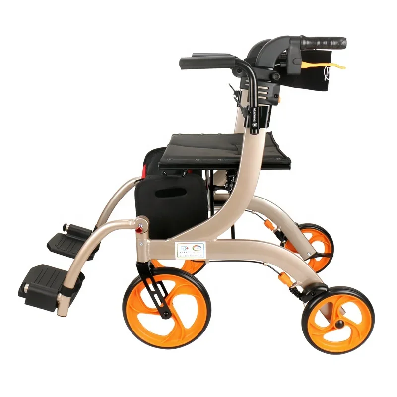 Elderly Assisted Walker Shopping Cart Multi Function Four-wheel Rollator Walker