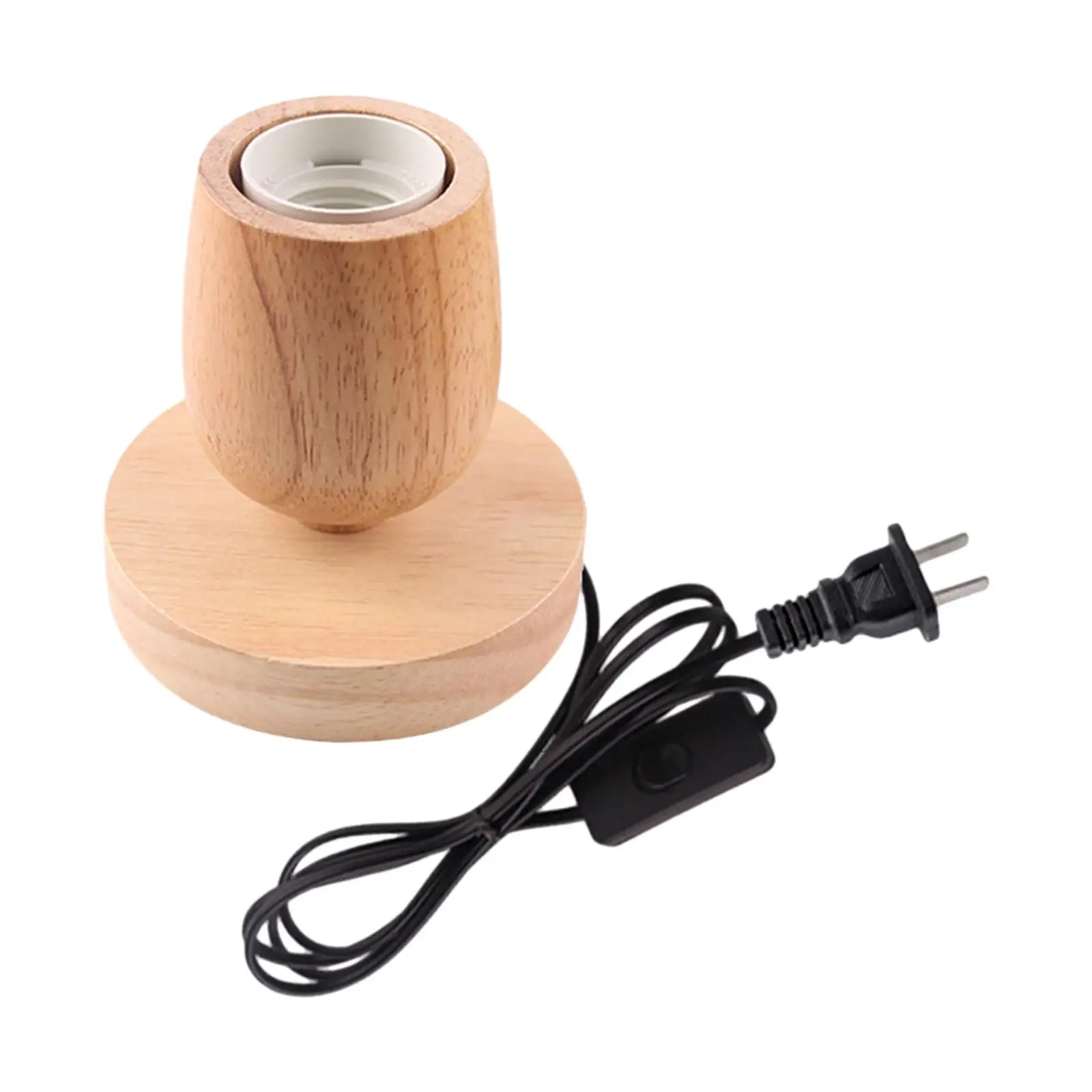 Free Standing Wooden Lamp Base LED Light Stand for Crystal Glasses Bedside Decor