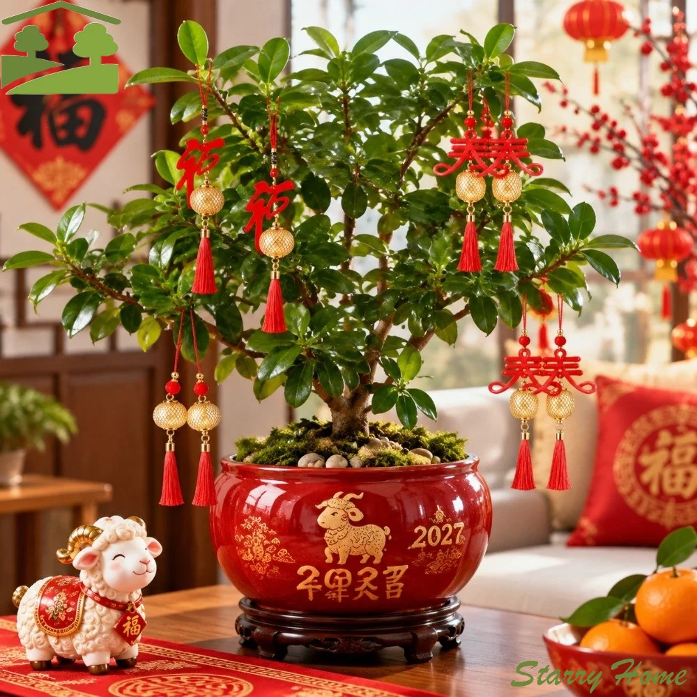 2 pcs with Tassel New Year Hanging Ornaments Home Decoration Lucky Blessing Lantern Shaped Pendant Lunar Sheep Year