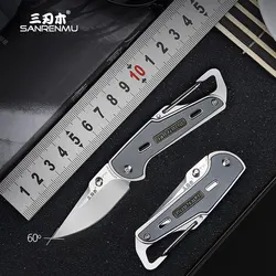 SANRENMU 6070 Pockets Folding Knife 12c27 Steel Outdoors Camp Out Rescue Portable Hook Buckle Key Mini Edc Knife