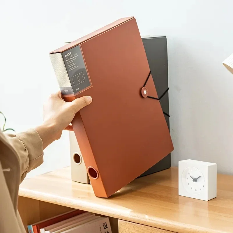 Storage Folders Large Capacity A4 File Storage Box Documents Waterproof Organizer Desktop Archive Organizer Folder with Buckle