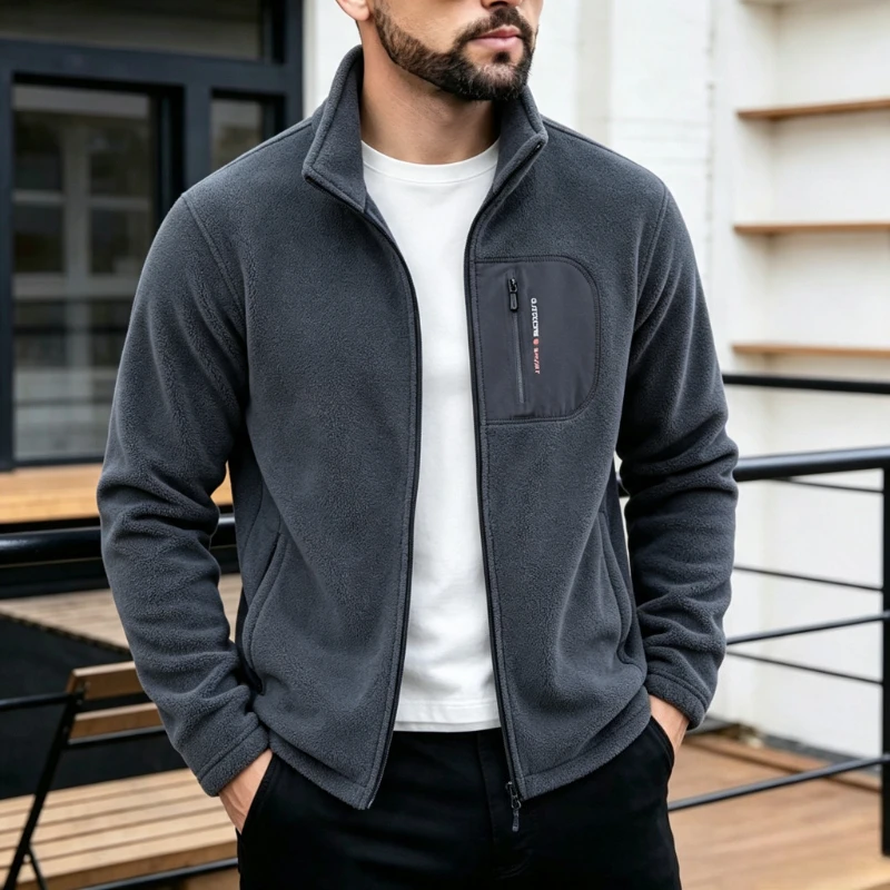 Outdoor Fleece Jacket Men Autumn Winter Polar Fleece Cold-Proof Thickened Coat Women Windproof Zipper Cardigan Mens Warm Jackets