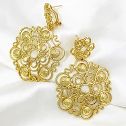 Big Drop Earrings For Women 18K Gold Plated Fashion Jewelry Daily Wear Accessories Trending For Lover Birthday Jewelry Gift
