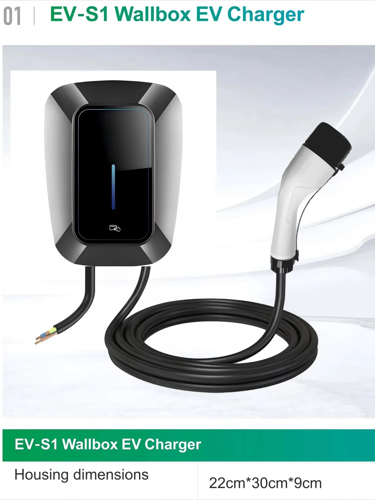 22KW electric vehicle charging station 32A three-phase TYPE1 AC wall-mounted electric vehicle charger,