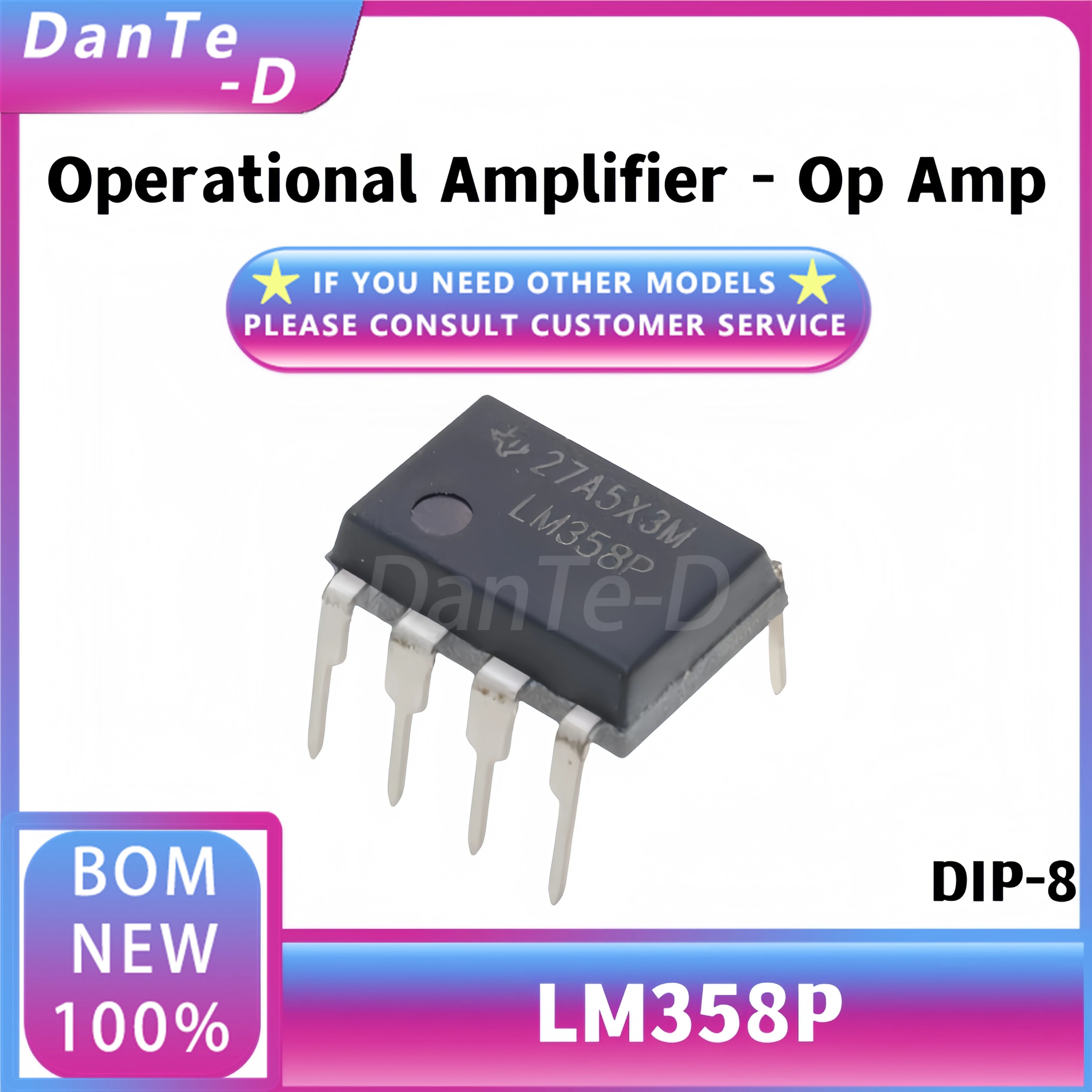 แพ็กเกจ LM358P 10ชิ้นชิป IC แอมป์การทำงานแบบ DIP-8คู่ใหม่เอี่ยมของแท้