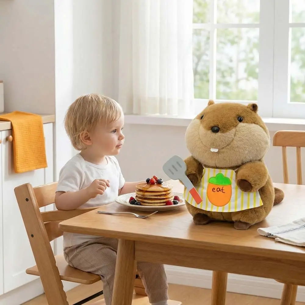

Stuffed Animals Chef Capybara Plush Toy Back Cushion Sofa Decorative Groundhog Plush Toy Throw Pillow Sleeping Doll