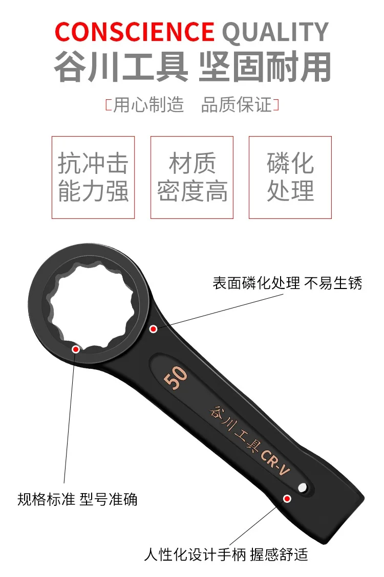 단일 헤드 개방형 산업용 등급 헤비듀티 태핑 렌치 24/30/32/36/41/46 링 렌치